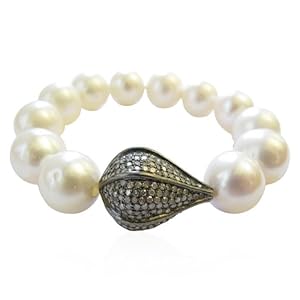 Fashion Sterling Silver 2.89ct Diamond Beads Stretch Bracelet Jewelry