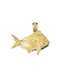 Dazzlers Solid 14k Gold Fish Charm Pendant Available in three colors from jewelsberry (weights: 1.7 grams only)