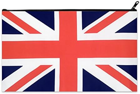 Woman Zipper Closure Medium Coin Purse Pouch Cosmetic Makeup Bags With British Flag Pattern
