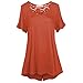 Women's Scoop Neck Short Sleeve Floral Lace Tulip Back High Low Plus Size Top