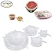 Silicone Stretch Lids,Set Of 6 pcs Multi Size Reusable OUNLIFE Silicone Lids Cover Clear For Containers,Mugs,Mason Jars And Bowls,Great For Keeping Food And Drinks Fresh