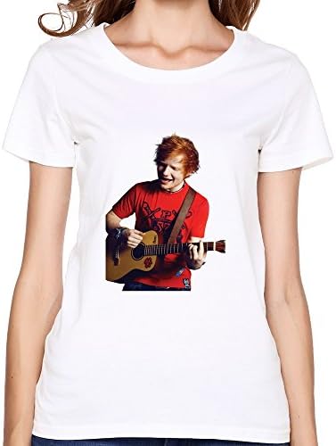 Kuangshi Women's Ed Sheeran O-neck T-shirts XL White