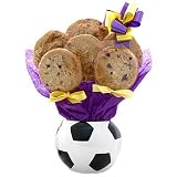 Cookie Bouquet in a Soccer Container - Half Dozen Gourmet Cookies Fresh Baked Daily