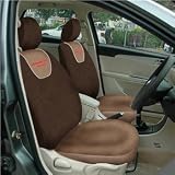 BE-01 AutoExe RECARO Pattern Synthetic Fiber Car Seat Cover Set for Five Seat Cars (Brown & Chocolate)