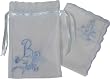 Hand embroidered Monogram Handkerchief in voile sachet
