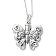 Sterling Silver Butterfly Ash Holder Sentimental Expressions Necklace