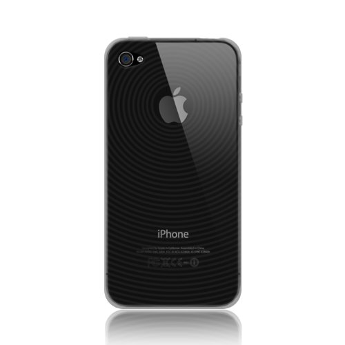 MiniSuit iPhone 4 Skin Case for iPhone 4G / 4th Generation compatible with 16GB / 32GB HD TPU skin case and MiniSuit LCD Cleaner keychain - Smoke Circle