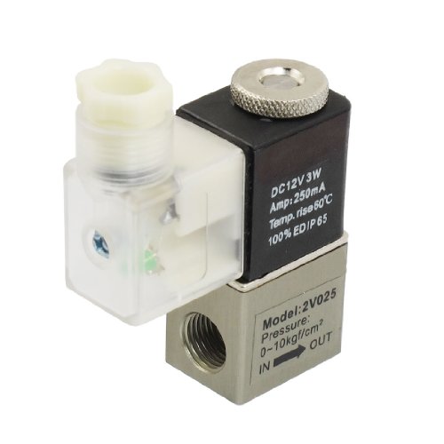 uxcell® DC 12V 250mA 3W 2 Position 2 Way Air Pneumatic Electromagnetic Solenoid Valve G1/4