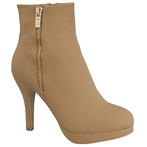 Top Moda George 22 Womens Side Zipper Stiletto Heel Platform