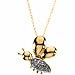 Barb The Bee Waggles Yellow Gold Pendant Necklace