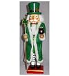 15" Luck of the Irish Green Deluxe Hollywood Wooden Christmas Nutcracker