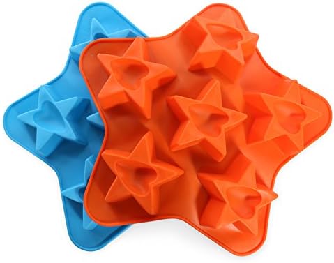 Cake Bread Molds, 2PCS YYP [6 Cavity Star Shape Mold] Silicone Cake Bread Making Mold for Home Baking - Reusable Silicone DIY Baking Molds for Chocolate, Jelly, Candy, Cake or More, Set of 2
