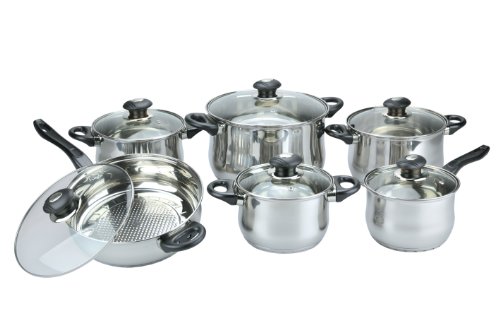 Vinaroz 12-Piece Vicenza Stainless Steel Cookware Set product image