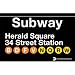 Herald Square Metal Subway Sign