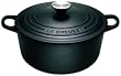 Le Creuset Cast Iron Round Casserole, Satin Black, 24 cm