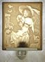 Kitten and Bows Flat Porcelain Lithophane Nightlight