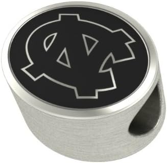 North Carolina Tar Heels Collegiate Bead Fits Most Pandora Style Bracelets Including Pandora, Chamilia, Biagi, Zable, Troll and More. High Quality Bead in Stock for Immediate Shipping