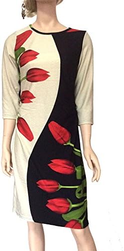OMX Women Summer Sleeveless Sundress Casual Floral Mini Dress (Medium)