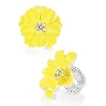 Large Flower Fashion Ring Yellow & Silver