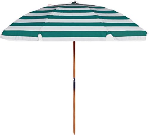 7.5 ft.Steel Commercial Grade Beach Umbrella with Ash Wood Pole &amp; Carry Bag