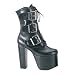 5 1/2 Inch Trendy Gothic Boot Womens Ankle Boot 3 Buckle Platform Heel Black