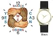Black & White Hands and Forearms Interlocking - Yes We Can No.2 - President Barack Obama Commemorative - WATCHBUDDY&reg; DELUXE TWO-TONE THEME WATCH - Arabic Numbers - Black Leather Strap-Size-Large ( Men's Size or Jumbo Women's Size )