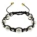 Adjustable Bracelet With Seven 10mm Glass Pearl Unisex