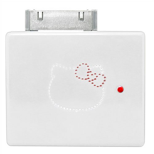 Hello Kitty White with Jeweled FM Transmitter for iPod Nano KT4520