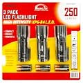 Techlite Lumen Master 250-Lumens High-Intensity CREE XPG-R4 LED Tactical Flashlight (3-Pack)
