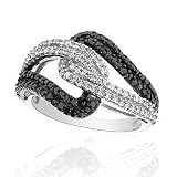 Diamond and Black Diamond Ring 3/4ctw