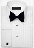 Perry Ellis Laydown Collar, 1/2 Pleated, 100% Cotton with French Cuff Tuxedo Shirt