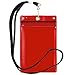 StoreSMART Sport - Zipper Passport Holder with Lanyard - Clear Plastic Front & Red Plastic Back - SPCR1596ZIPS-R-1