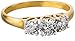 10k Yellow Gold Three-Stone Round Ring Made with Swarovski Zirconia (1.25 cttw)