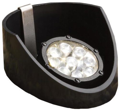 Kichler Lighting 15758BKT LED Well Light 9-Light Low Voltage 60 Degree Wide Spread Light, Textured Black with Clear Tempered Glass Lens