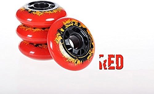 8-pack, Inline Skate/Rollerblade Wheels (All-Star Red, 72mm)