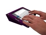 LuvTab PURPLE Genius iPad 2 & 3 (2nd Generation & 3rd Generation) Multifunctional / Multi Angle Luxury Executive Wallet / Cover / Stand / Typing Case with Magic Auto Buttonless Wake Up and Sleep Capability - Fits all Wi-Fi, Wi-Fi plus 3G 4G 16GB 32GB 64GB models