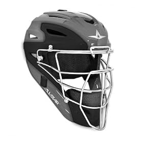 Buy All Star Adult Pro Model 2-Tone Sil Blk Catcher's Helmet