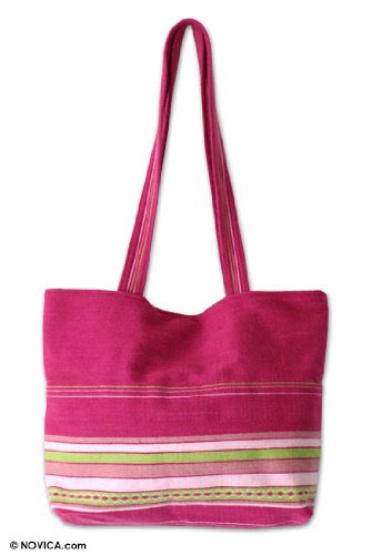Alpaca wool handbag Strawberry Lime