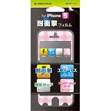 GREEN HOUSE iPhone5 専用 液晶保護フィルム (防指紋/エアーレス/耐衝撃/ファンデーションガード)チェック柄 ピンク GH-FLI-IP5PC