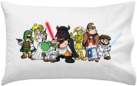 "Plumbing Wars Group" All Characters Funny Video Game & Space Movie Parody - Pillow Case Single Pillowcase