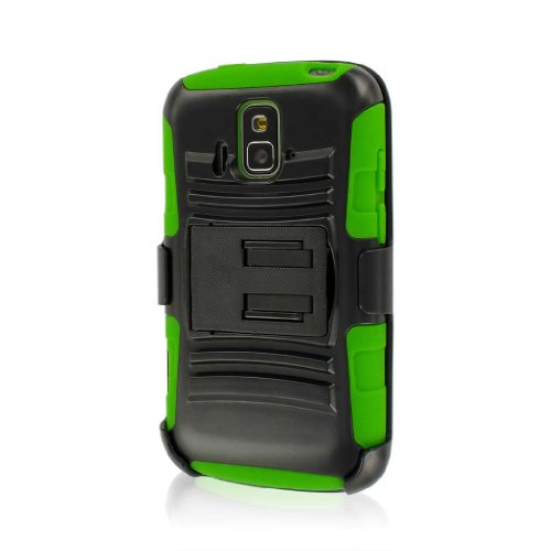 ZTE Sonata 4G Belt Clip Case, MPERO IMPACT XT Series Kickstand Case and Belt Clip Holster for ZTE Radiant Z740 / Sonata 4G - Neon Green