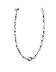 Sterling Silver w/14k 5mm Cultured Pearl Link 30" Necklace