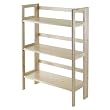 Winsome Wood Stackable/Folding 3-Tier Shelf, Natural