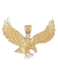 Dazzlers Solid 14k Gold Flying Eagle Charm Pendant Available in three colors from jewelsberry (weights: 10.1 grams only)