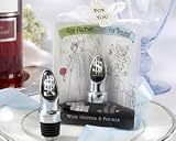 For Richer or Pourer Chrome Wine Pourer/Stopper in Whimsical Gift Box