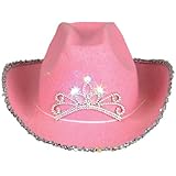 Rhode Island Novelty Child Pink Blinking Tiara Cowboy Hat