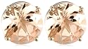 14k Choice of White or Yellow Gold 8mm Morganite Round Stud Earrings