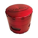 Vabb - Large 2.5" 4 Piece Tobacco, Spice, & Herb Window Grinder with Pollen Catcher and Scraper - Zinc Alloy
