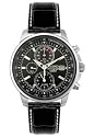 Seiko Men's Alarm Chronograph Leather Strap Watch #SNAB65