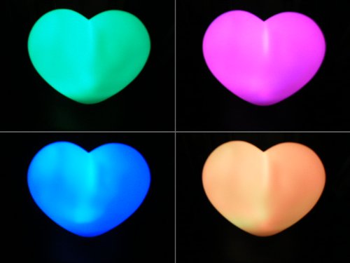 PK Green Colour Changing LED Heart Shaped Lamp